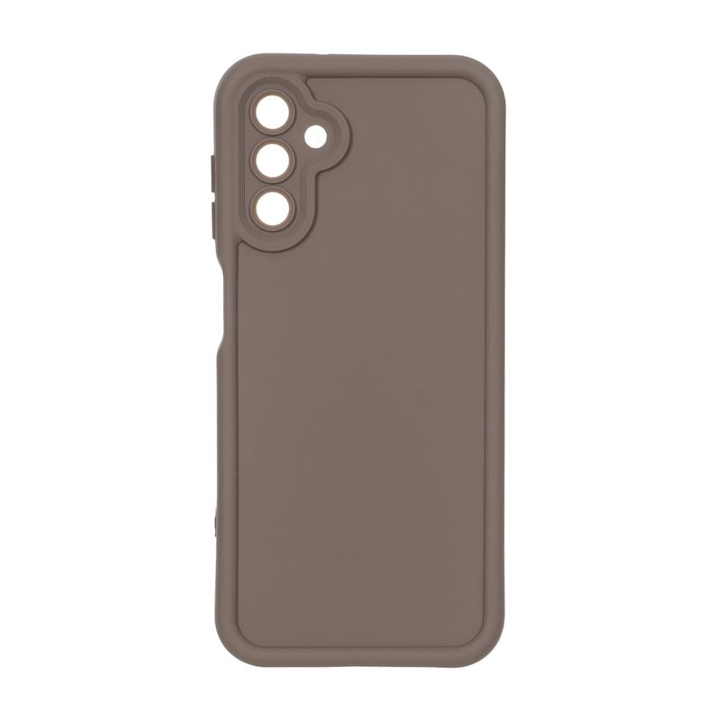 قاب گوشی Galaxy A04S سامسونگ طرح سیلیکونی Solid محافظ لنزدار قهوه ای کد 180184