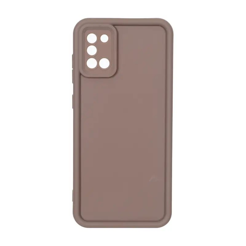 قاب گوشی Galaxy A31 سامسونگ طرح سیلیکونی Solid محافظ لنزدار قهوه ای کد 180187