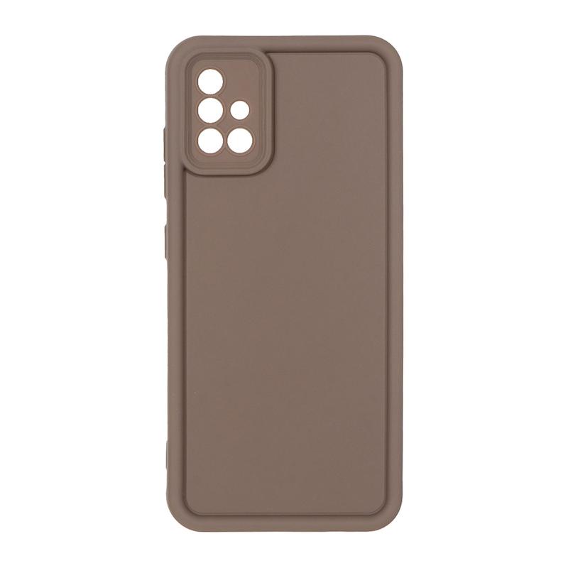 قاب گوشی Galaxy A51 سامسونگ طرح سیلیکونی Solid محافظ لنزدار قهوه ای کد 180191