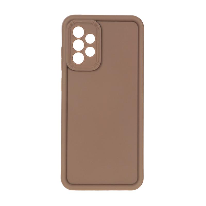 قاب گوشی Galaxy A72 سامسونگ طرح سیلیکونی Solid محافظ لنزدار قهوه ای کد 180194