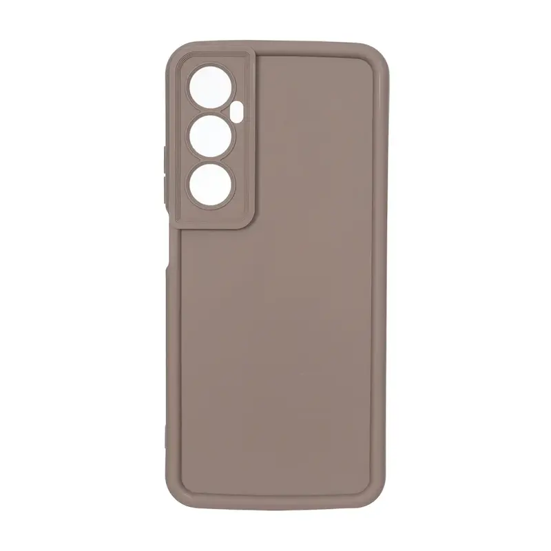 قاب گوشی Realme C65 ریلمی طرح سیلیکونی Solid محافظ لنزدار قهوه ای کد E19-180197