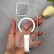 قاب گوشی iPhone 16 Pro آیفون شفاف MagStrap Case مگ سیف Magsafe اورجینال فینگربند Slim کد 162847
