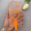 قاب گوشی iPhone 16 Pro Max آیفون شفاف MagStrap Case مگ سیف Magsafe اورجینال فینگربند Slim کد 162849