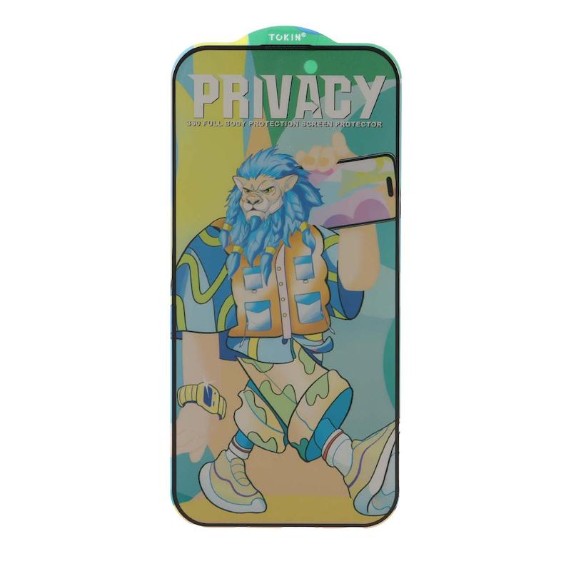 گلس گوشی iPhone 16 آیفون شیشه ای حریم شخصی شیشه ای Tokin Privacy فول کاور اورجینال کد G149-180224