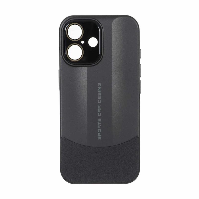 قاب گوشی iPhone 16 آیفون اورجینال Sport Car Design HARD چرمی یونیک کیس Unique Case محافظ لنز دار شیشه ای مشکی کد 180225