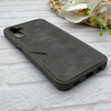 قاب گوشی Galaxy A14 سامسونگ چرمی دوخت جاکارتی دار کربنی Slim Wallet Case خاکستری کد 164323