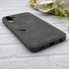 قاب گوشی Galaxy A15 سامسونگ چرمی دوخت جاکارتی دار کربنی Slim Wallet Case خاکستری کد 164324