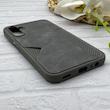 قاب گوشی Galaxy A15 سامسونگ چرمی دوخت جاکارتی دار کربنی Slim Wallet Case خاکستری کد 164324