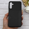 قاب گوشی Galaxy A15 سامسونگ چرمی دوخت جاکارتی دار کربنی Slim Wallet Case مشکی کد 164325