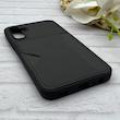 قاب گوشی Galaxy A15 سامسونگ چرمی دوخت جاکارتی دار کربنی Slim Wallet Case مشکی کد 164325