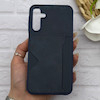 قاب گوشی Galaxy A15 سامسونگ چرمی دوخت جاکارتی دار کربنی Slim Wallet Case سرمه ای کد 164326
