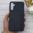 قاب گوشی Galaxy A15 سامسونگ چرمی دوخت جاکارتی دار کربنی Slim Wallet Case سرمه ای کد 164326