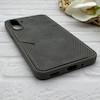 قاب گوشی Galaxy A16 سامسونگ چرمی دوخت جاکارتی دار کربنی Slim Wallet Case خاکستری کد 164328