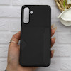 قاب گوشی Galaxy A16 سامسونگ چرمی دوخت جاکارتی دار کربنی Slim Wallet Case مشکی کد 164329