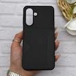 قاب گوشی Galaxy A17 سامسونگ چرمی دوخت جاکارتی دار کربنی Slim Wallet Case مشکی کد 164330