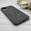 قاب گوشی Galaxy A17 سامسونگ چرمی دوخت جاکارتی دار کربنی Slim Wallet Case خاکستری کد 164331