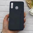 قاب گوشی Galaxy A20S سامسونگ چرمی دوخت جاکارتی دار کربنی Slim Wallet Case سرمه ای کد 164333