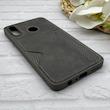 قاب گوشی Galaxy A20S سامسونگ چرمی دوخت جاکارتی دار کربنی Slim Wallet Case خاکستری کد 164334
