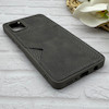 قاب گوشی Galaxy A31 سامسونگ چرمی دوخت جاکارتی دار کربنی Slim Wallet Case خاکستری کد 164340