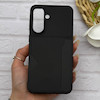 قاب گوشی Galaxy A37 سامسونگ چرمی دوخت جاکارتی دار کربنی Slim Wallet Case مشکی کد 164342