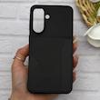 قاب گوشی Galaxy A37 سامسونگ چرمی دوخت جاکارتی دار کربنی Slim Wallet Case مشکی کد 164342
