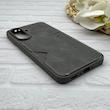 قاب گوشی Galaxy A37 سامسونگ چرمی دوخت جاکارتی دار کربنی Slim Wallet Case خاکستری کد 164343