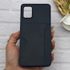 قاب گوشی Galaxy A51 سامسونگ چرمی دوخت جاکارتی دار کربنی Slim Wallet Case سرمه ای کد 164345