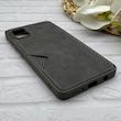 قاب گوشی Galaxy A51 سامسونگ چرمی دوخت جاکارتی دار کربنی Slim Wallet Case خاکستری کد 164346
