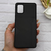 قاب گوشی Galaxy A51 سامسونگ چرمی دوخت جاکارتی دار کربنی Slim Wallet Case مشکی کد 164347