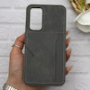 قاب گوشی Galaxy A54 سامسونگ چرمی دوخت جاکارتی دار کربنی Slim Wallet Case خاکستری کد 164349
