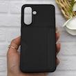 قاب گوشی Galaxy A56 سامسونگ چرمی دوخت جاکارتی دار کربنی Slim Wallet Case مشکی کد 164353