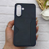 قاب گوشی Galaxy A56 سامسونگ چرمی دوخت جاکارتی دار کربنی Slim Wallet Case سرمه ای کد 164354