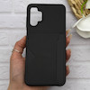 قاب گوشی Galaxy A13 4G سامسونگ چرمی دوخت جاکارتی دار کربنی Slim Wallet Case مشکی کد 164365