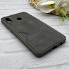 قاب گوشی Galaxy A20 - A30 سامسونگ چرمی دوخت جاکارتی دار کربنی Slim Wallet Case خاکستری کد 164368