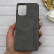 قاب گوشی Galaxy A22 4G - M32 4G سامسونگ چرمی دوخت جاکارتی دار کربنی Slim Wallet Case خاکستری کد 164371