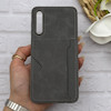 قاب گوشی Galaxy A30S - A50S - A50 سامسونگ چرمی دوخت جاکارتی دار کربنی Slim Wallet Case خاکستری کد 164375