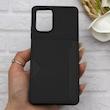 قاب گوشی Redmi Note 10 4G - Redmi Note 10S - Poco M5S شیائومی چرمی دوخت جاکارتی دار کربنی Slim Wallet Case مشکی کد 164382