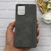 قاب گوشی Redmi Note 10 4G - Redmi Note 10S - Poco M5S شیائومی چرمی دوخت جاکارتی دار کربنی Slim Wallet Case خاکستری کد 164383