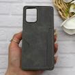 قاب گوشی Redmi Note 10 4G - Redmi Note 10S - Poco M5S شیائومی چرمی دوخت جاکارتی دار کربنی Slim Wallet Case خاکستری کد 164383