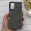 قاب گوشی Redmi Note 11 4G - Redmi Note 11S  شیائومی چرمی دوخت جاکارتی دار کربنی Slim Wallet Case خاکستری کد 164388