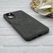 قاب گوشی Redmi Note 11 4G - Redmi Note 11S  شیائومی چرمی دوخت جاکارتی دار کربنی Slim Wallet Case خاکستری کد 164388