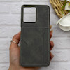 قاب گوشی Redmi Note 12 4G شیائومی چرمی دوخت جاکارتی دار کربنی Slim Wallet Case خاکستری کد 164391