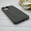 قاب گوشی Redmi Note 12 4G شیائومی چرمی دوخت جاکارتی دار کربنی Slim Wallet Case خاکستری کد 164391
