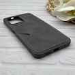 قاب گوشی Redmi Note 12 4G شیائومی چرمی دوخت جاکارتی دار کربنی Slim Wallet Case خاکستری کد 164391