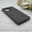 قاب گوشی Redmi Note 13 4G شیائومی چرمی دوخت جاکارتی دار کربنی Slim Wallet Case خاکستری کد 164394
