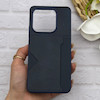 قاب گوشی Redmi Note 14 4G شیائومی چرمی دوخت جاکارتی دار کربنی Slim Wallet Case سرمه ای کد 164396
