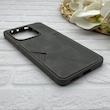 قاب گوشی Redmi Note 14 4G شیائومی چرمی دوخت جاکارتی دار کربنی Slim Wallet Case خاکستری کد 164397