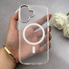 قاب گوشی iPhone 16 آیفون اورجینال بلکین belkin طرح طلقی شیشه ای شفاف لنز کرومی مگ سیف دار کد 163490