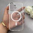 قاب گوشی iPhone 16 آیفون اورجینال بلکین belkin طرح طلقی شیشه ای شفاف لنز کرومی مگ سیف دار کد 163490