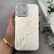 قاب گوشی iPhone 13 Pro Max آیفون براش HARD IMD موج دار محافظ لنز نگین دار لاکچری طرح پروانه کد 163431